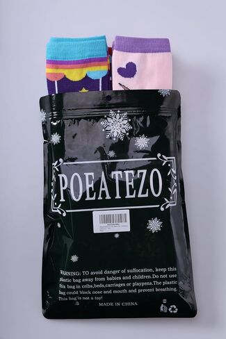 POEATEZO 3-12 Years Girls Knee High Socks Kids Funny Animal Pattern Warm Cotton Long Tall Boot Socks 6 Pairs in Kuwait
