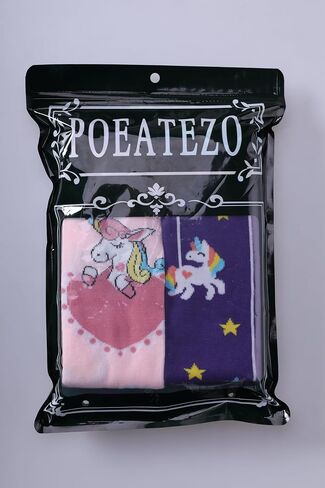 POEATEZO 3-12 Years Girls Knee High Socks Kids Funny Animal Pattern Warm Cotton Long Tall Boot Socks 6 Pairs in Kuwait