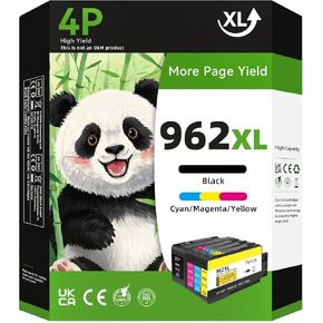 962xl Ink Cartridges Combo Pack Compatible for HP 962 Ink Cartridge Black and Color Latest Chip Work for HP Officejet Pro 9015e Ink Cartridges 9010 9025e 9020 9025 9018 9012 9015 Printers 4 Pack