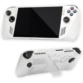 Protective Case for ROG Ally, Crystal Cover, PC Shell with Kickstand, Heat Dissipation, Anti-Slip/Scratch/Fingerprint, Ergonomic Grip, Lightweight Durable (Clear)