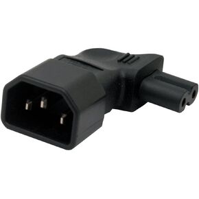 C14 to C7 Down Direction Right Angled 90 Degree AC Adapter IEC320 C14 to C7 Right Angle 90 Degree Down Angled AC Power Adapter Extension (Down 90 Degree)
