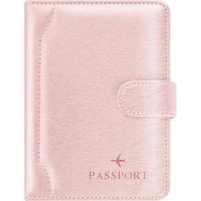 Herain Passport Holder Wallet Cover Case for Men Women Family, Metal US Badge Passport Book Holers with RFID Blocking, Travel Essentials Cruise Must Haves