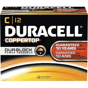 Duracell MN1400 CopperTop Alkaline-Manganese Dioxide Battery, C Size, 1.5V (Case of 72)