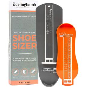 BURLINGHAM'S Shoe Size Measuring Devices For Adults and Kids - Accurate, Easy To Use Foot Measuring Device Set - Never Order The Wrong Size Shoes Again With This Shoe Sizer Tool - 2 Pack