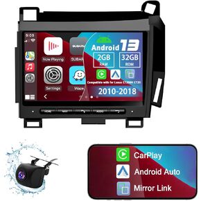 Android 13 CarPlay & Android Auto Car Stereo fit for Lexus CT200H CT20 2010-2018,Slakerbe 7 Inch 2G+32G Car Audio Receiver GPS Navigation Unit with Bluetooth Head Unit Backup Camera WiFi SWC