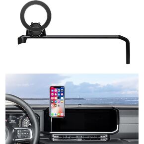 Car Phone Holder for 2024 2025 Jeep Wrangler / 2024 2025 Jeep Gladiator JT Accessories 12.3-Inch Screen Fixed Clip, 360° Rotation Phone Mount Compatible with MagSafe, Cell Phone Holder