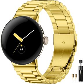 Metal Bands Compatible with Google-Pixel-Watch-2-Band for Women Men, No Gap Stainless Steel Band for Pixel Smartwatch 3（2024/2/ 1 41mm