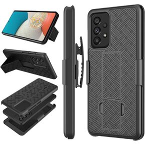 قضية Samsung Galaxy A53 5G ، لحالة Galaxy A53 5G ، قفل Devender Locking حزام دوارة حزام حزام حزام Kickstand Highted Comple Comple Cover for Samsung A53 5G [Black]