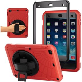 حالة لـ iPad Mini 5/4 مع واقي الشاشة ، حامل القلم الرصاص [360 حزام يدوي دوار] والوقوف ، حالة مقاومة للمنزل لجيل iPad Mini 5/4th 7.9 بوصة (أسود)