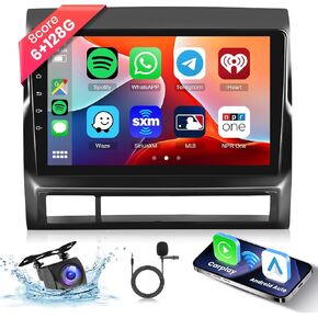 [6G+128G] 8-Core Car Radio for Toyota Tacoma 2005-2015 Android Car Stereo with Bluetooth GPS, Hodozzy 9 Inch Touch Screen Radio with Wireless Carplay Android Auto,WiFi USB, DSP, FM RDS Radio