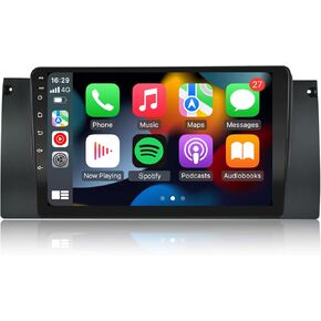 Car Radio for BMW E39 5 Series 1996-2003, Android 10.1 Carplay Touch Screen Car Stereo with 9 inch Capacitive Touch Screen High Definition, GPS Navigation, Bluetooth and USB
