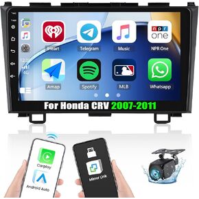 2+64G Android 13 Car Stereo for Honda CR-V 3 RE CRV 2007-2011 with Wireless Carplay Android Auto, 9" Touchscreen in Dash GPS Radio with Navi WiFi Bluetooth FM RDS HiFi EQ SWC + Backup Camera