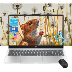 HP Pavilion 15.6" HD Touchscreen Laptop | 8GB RAM | 256GB SSD | Intel Core i3-1215U up to 4.1GHz | 11Hr Battery | Windows 11 | USB-C & HDMI | Sleek Silver | w/Mouse (8GB RAM | 256GB SSD)