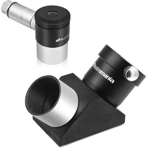 Astromania 12.5mm Illuminated Reticle Plossl Telescope Eyepiece - Bundle with - 1.25" 90-Degree Erecting Prism