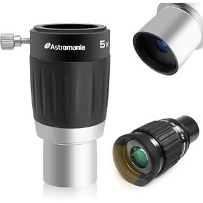 Astromania 1.25"-82 Degree SWA-15m Eyepiece - Bundle with - 1.25" 4-Elements 5X TeleXtender Premium Barlow Lens