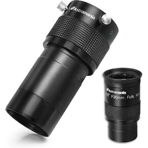 Astromania 2" Ultra-Wide 80 Degree Eyepiece F30mm - Bundle with - 2" ED 2X Dual Power Telescope Barlow Lens