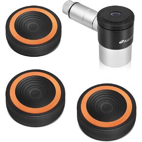 Astromania 12.5mm Illuminated Reticle Plossl Telescope Eyepiece - Bundle with - Anti-Vibration Suppression Pads Telescope Mounts