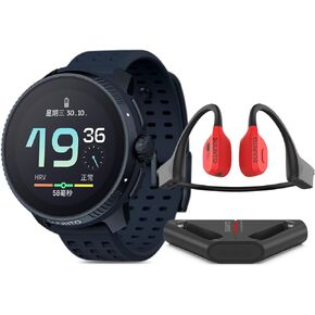 SUUNTO Race Stainless Steel GPS Sports Watch Midnight, Wing Bone Conduction Headphone Red