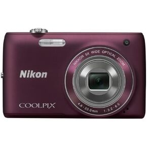 Nikon COOLPIX S4100 14 MP Digital Camera with 5x NIKKOR Wide-Angle Optical Zoom Lens and 3-Inch Touch-Panel LCD (Plum) (Renewed)