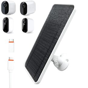 شاحن كاميرا لوحة الطاقة الشمسية لكاميرا Arlo Essential/XL ، وكاميرا Arlo Essential 2K/2K XL ، مع كابل USB Micro 13 قدمًا وكابل Type-C وسبائك الألمنيوم القابل للتعديل ، وشاحن لوحة الطاقة الشمسية (3 حزمة)