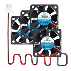 WINSINN DC 50mm Fan 12V 5020 Dual Ball Bearing Brushless Cooling 50x20mm 2PIN (Pack of 4Pcs)