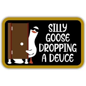(3pcs) Silly Goose Dropping a Deuce Sticker, Silly Goose Stickers, Funny Water Assistant Meme Stickers, Decal for Water Bottle Phone Laptop, Goose Gift for Girls Boys, Sarcasm Sticker (Size 2")