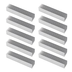 10Pcs Aluminum Heat Sink 100x20x19.2mm Silver Heatsink Chipset Diffusion Cooling Fin Comb Heat Sinks Cooler for Peltier Thermal Module Led CPU