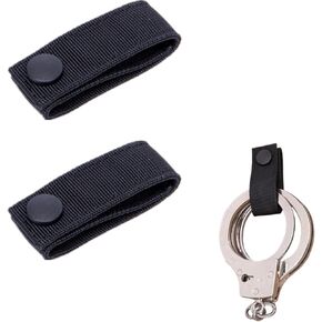 2 PCS Handcuff Strap Universal Nylon Handcuff Strap Holder Nylon Keeper Chain Nylon Handcuff Holder Quick Release Clip for Duty Belts