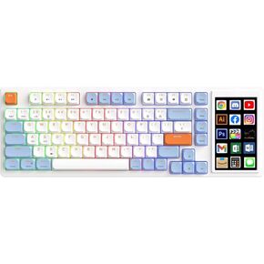 AKP815 75% Wired Low Profile Mechanical Keyboard with 4.33in Large Touch Screen, Desktop Stream Controller Programmable Keyboard Work for Win & Mac