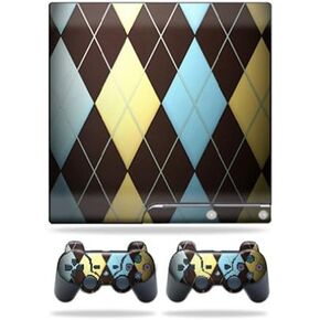 MightySkins Skin Compatible with Sony Playstation 3 PS3 Slim Skins + 2 Controller Skins Sticker Argyle