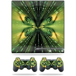 Mayyskins Skin متوافق مع Sony PlayStation 3 PS3 Slim Skins + 2 Montroller Skins Sticker Matrix