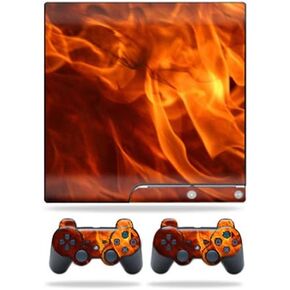 MightySkins Skin Compatible with Sony Playstation 3 PS3 Slim Skins + 2 Controller Skins Sticker Back Draft