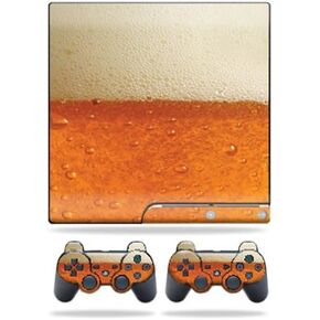 MightySkins Skin Compatible with Sony Playstation 3 PS3 Slim Skins + 2 Controller Skins Sticker Beer Buzz