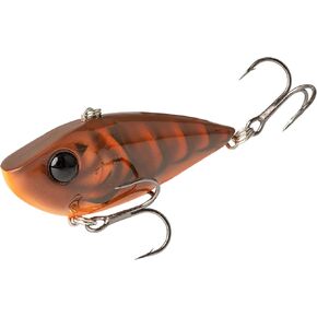 Strike King (REYESDTT12-587) Red Eyed Shad Tungsten 2 Tap Fishing Lure, Lipless Crankbait, Free-Floating Rattles, Tungsten Knocker, Premium Size 3 Treble Hooks, 1/2-Ounce, Sinking, Brown Gourd