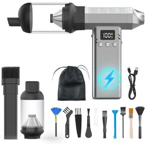 منظف ​​الهواء المضغوط 2-in-1-blower و vacuum ، محرك 120000 دورة في الدقيقة ، 120 مترًا/ثًا من نظافة فراغ عالية السرعة ، بطارية 8000 مللي أمبير في الساعة ، ضوء LED ، 3 سرعات قابلة للتعديل للسيارة ، المنزل ، شعر الحيوانات الأليفة