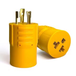 NEMA L14-30P to TT-30R 30 Amp RV Generator Power Adapter, 4 Prong 30A L14-30P Locking Male 125/250 Generator Plug to TT-30R Female Outlet ETL Listed