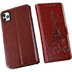 for iPhone 11 Pro Max Wallet Case Kickstand Magnetic Leather Flip Cover Card Holder Stand Cell Accessories Women Men Phone Cases for iPhone 11 Pro Max Cover (RedTree) Black