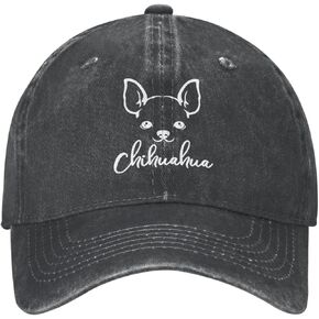 Chihuahua Dog Art Vintage Distressed Adjustable Washed Denim Mens Dad Trucker Hat Baseball Ball Cap for Men in Kuwait