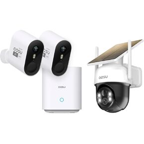 AOSU 2K WireessCam Pro System 2-Cam-Kit + 2K SolarCam C9C (C9C Doesn't Connect to Pro's Homebase)