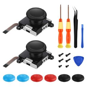 2 Pack Joycon Joystick Replacement, Geyrut Joystick Thumbstick Replacement Kit Joycon Repair Kit for Nintendo Switch, Switch Lite & Switch OLED Include Y2.0 / +2.0 Screwdriver/Pry Tools