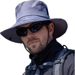 Sun Hats for Men Women Fishing Hat UPF 50+ Wide Brim Bucket Hat Summer UV Protection Boonie Hat for Beach Hiking