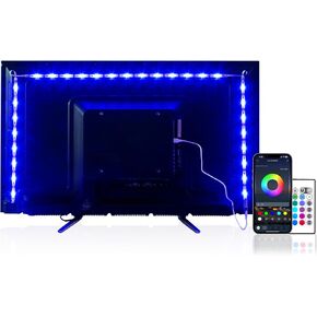 PANGTON VILLA Led Strip Lights 8.2ft for 40-60in TV, USB LED TV Backlight Kit with Remote - 16 Color 5050 LEDs Bias Lighting for HDTV