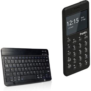 BoxWave Keyboard Compatible with Punkt MP02 (2018) - SlimKeys Bluetooth Keyboard, Portable Thin with Chiclet-Style Keys - Jet Black
