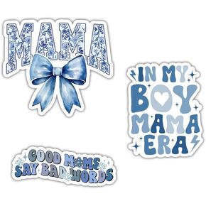 (3pcs/3") in My Boy Mom Era Sticker Good Moms Say Bad Words Decal Mama Chinoiserie Sticker Funny Boy Mom Club Mother's Day Mommy Gifts Decorations for Car Truck Laptop Windows Water Bottle