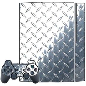 Mightyskins Protective Skin Decal Cover Sticker Compatible with Playstation 3 Console + Two PS3 Controllers - Diamond Plate