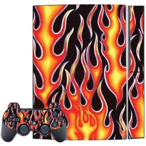 ملصق غطاء ملصق الجلد الواقي من Mayyskins متوافق مع وحدة تحكم PlayStation 3 + وحدة تحكم PS3 - النيران الساخنة