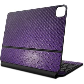 Carbon Fiber Skin Compatible with Apple Magic Keyboard for iPad Pro 13‑inch (M4) 2024 - Purple Diamond Plate - 3M Vinyl Protective Decal Cover - Easy to Apply | Crafted in The USA by MightySkins