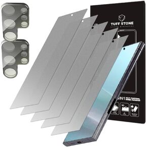 [5+2 5 Anti-glare(matte) TPU film Screen protector + 2 Lens Protector for Samsung Galaxy S25 Ultra 5G 2025 Easy to Install Scratch Resistant [Perfect Fit for 3D edge Screen]