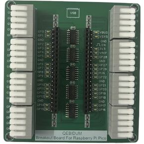 Breakout Board for Raspberry Pi Pico with LED Indicator for GPIO Status, Easy-to-Connect Terminals and Pin Headers