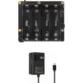 Geekworm X1202 4-Cell 5V UPS Shiled+PD 27W Power Adapter for Raspberry Pi 5| Max 5.1V 5A Output|Wide 6-18V Input|Auto Power On|Safe Shutdown|Power Loss Detection